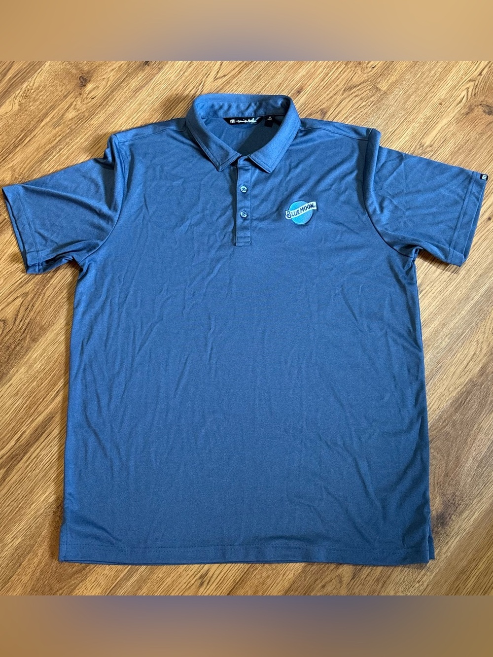 TravisMathew Men's XL Navy Blue Moon Logo Performance Golf Polo